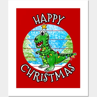 Christmas T-Rex Dinosaur Xmas 2022 Posters and Art